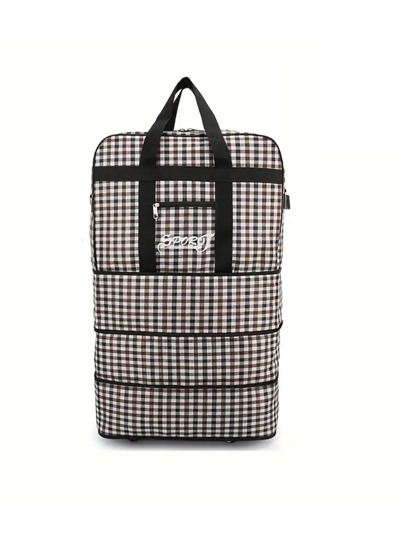 Yuwell Travel Bag Luggage Trolley Bag Expandable Rolling Duffle Bag 3 Layers Space 5 Wheels Luggage Bag Foldable Suitcase For Multipurpose Use For Unisex 87X50X28 Multicolor - Image 3
