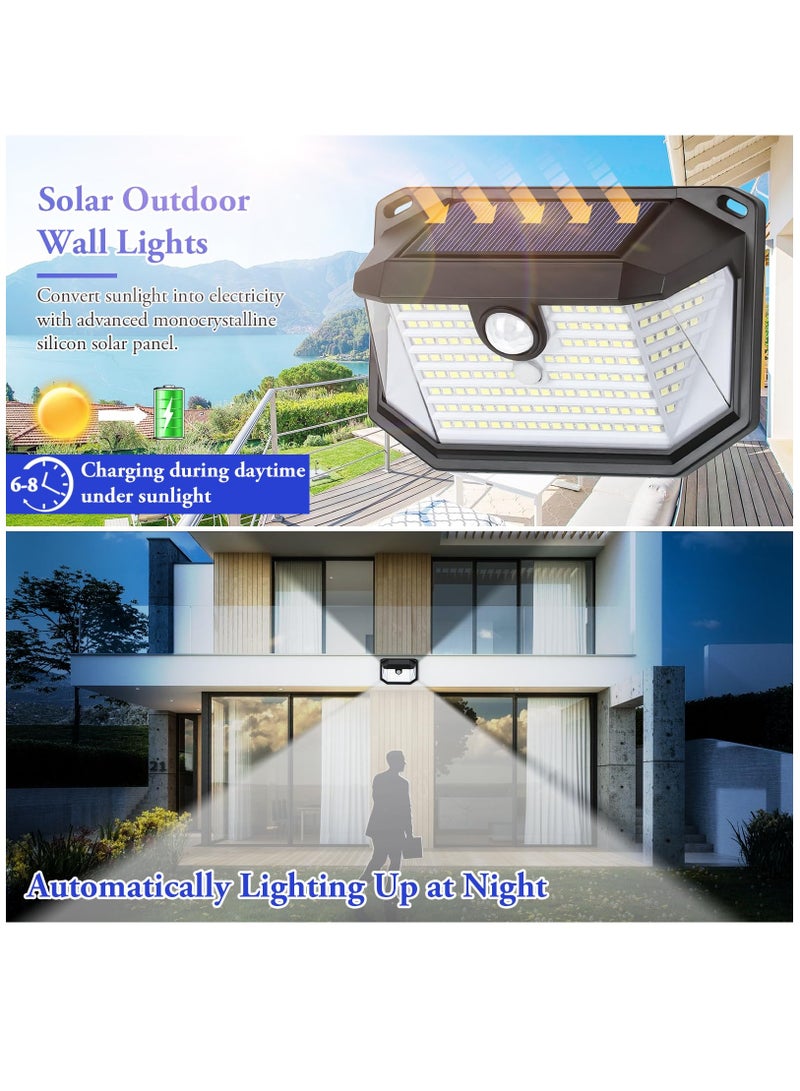 Excefore Solar Outdoor Wall Light, 2-Pack Super Bright 178 LEDs Motion Sensor Security Light with 270° Wide Angle & 3 Modes, Waterproof Solar Powered Wall Light for Patio Garden Garage Front Door - Image 2