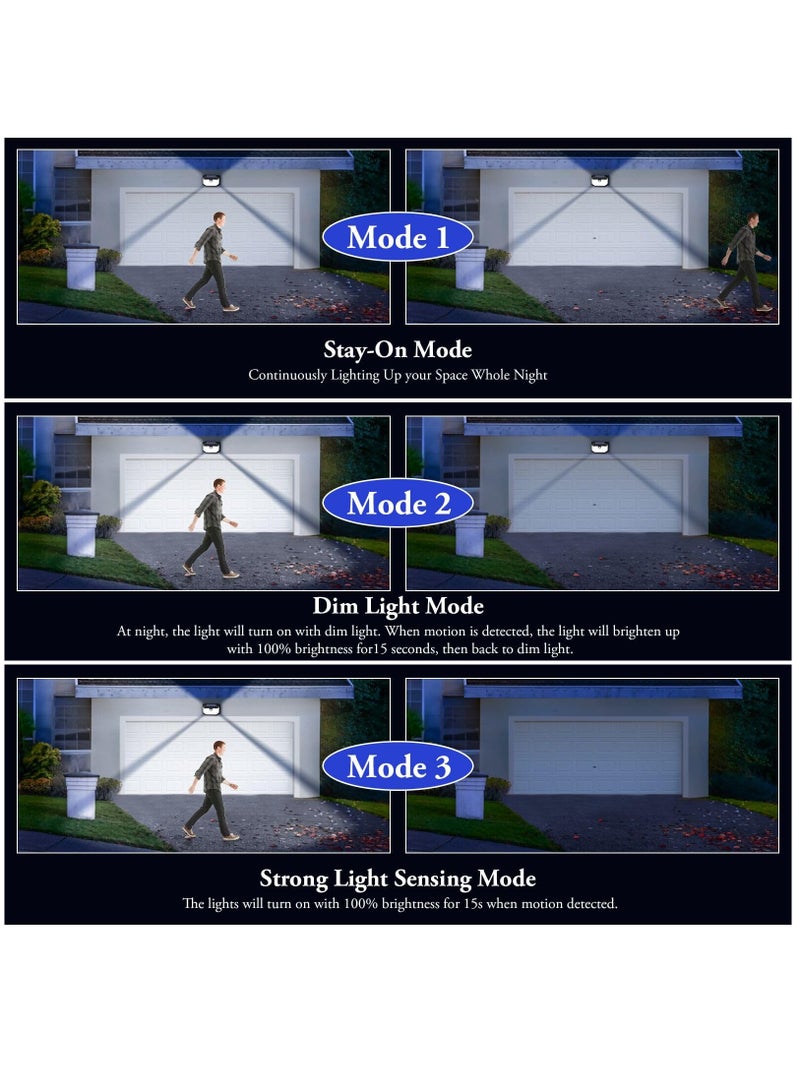 Excefore Solar Outdoor Wall Light, 2-Pack Super Bright 178 LEDs Motion Sensor Security Light with 270° Wide Angle & 3 Modes, Waterproof Solar Powered Wall Light for Patio Garden Garage Front Door - Image 3