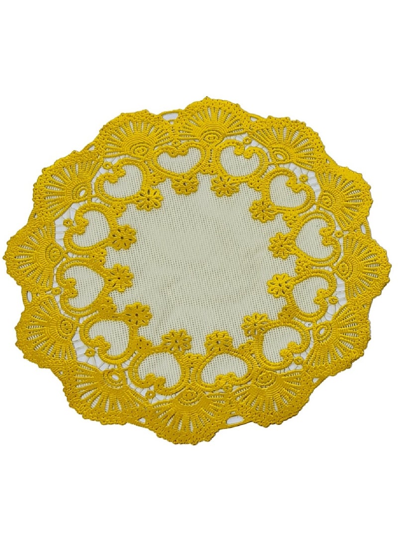 Generic 24-Piece Plastic Doilies Paper Gold 15cm  - Image 1