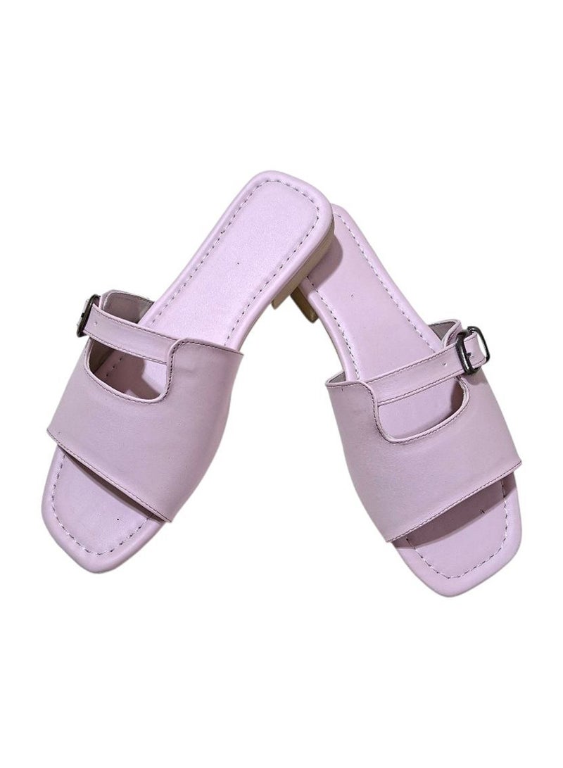 Karisma Flat Squared Toe Slippers With A New Strap Buckle Design - Image 1
