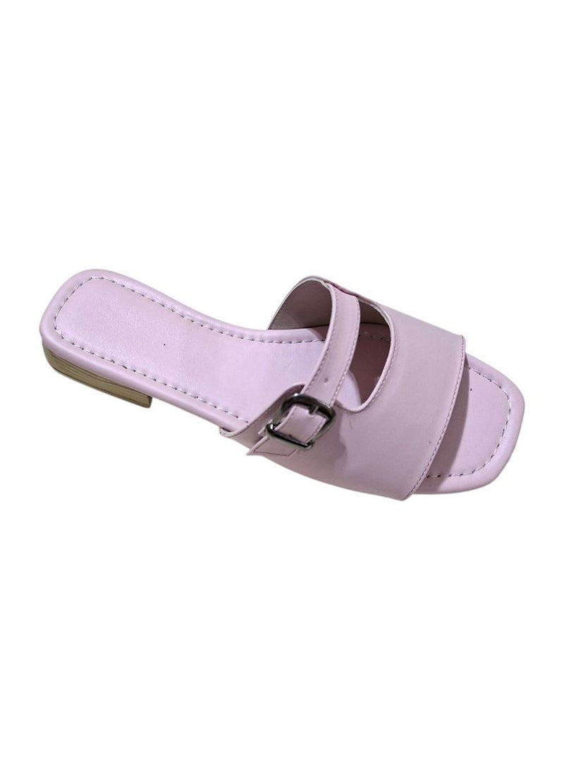 Karisma Flat Squared Toe Slippers With A New Strap Buckle Design - Image 3