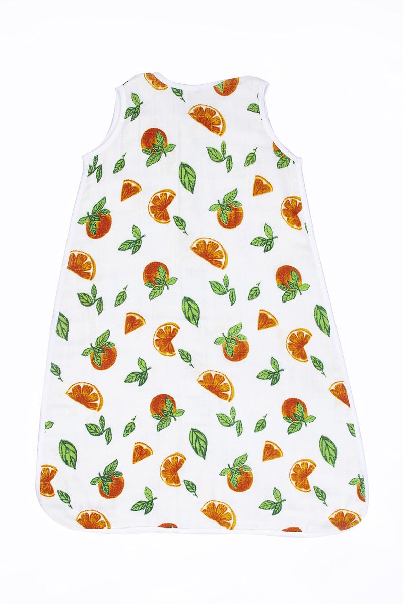 Theoni 100% Organic Cotton Muslin Sleeping Bag/Sleeping Sack for Newborn 0-6 Months Baby - Orange Blossoms - Image 2