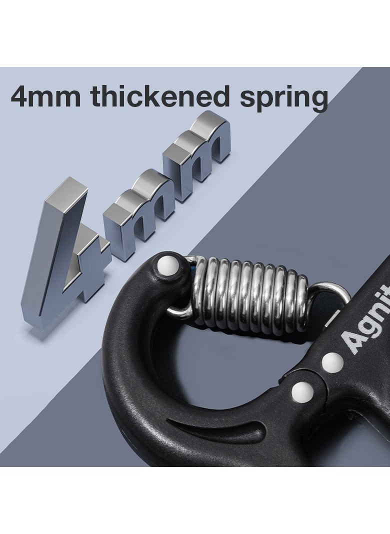 Deli Agnite Er022 Adjustable Hand Grip Strengthener – 5-60Kg Resistance, Mechanical Counter, Non-Slip Handle, And Heavy-Duty Spring For Forearm, Wrist & Finger Exercise, Black Color.  - Image 4