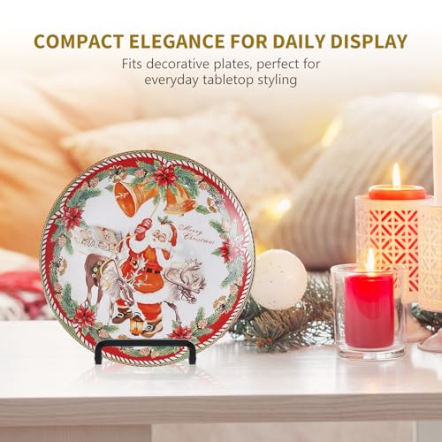 DIDUDIDU Plate Holder Easel Display Stand - 4.5 inch Metal Plate Stands for Display - Tabletop Picture Stand - Black Iron Easels for Display Pictures | Photo Frames | Book | Decorative Plates | Plaque - 1 Pack - Image 5