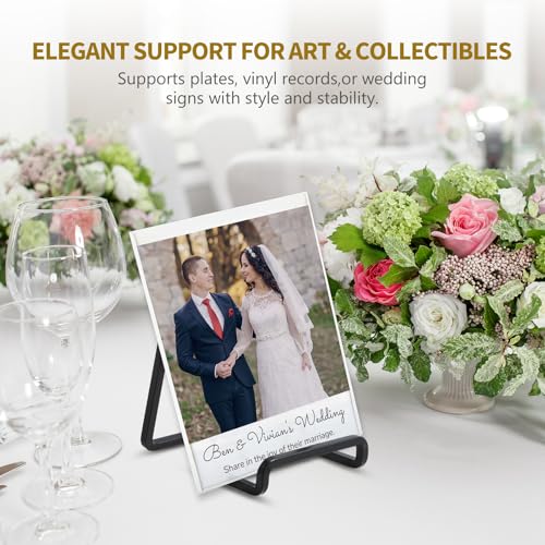 DIDUDIDU Plate Holder Easel Display Stand - 4.5 inch Metal Plate Stands for Display - Tabletop Picture Stand - Black Iron Easels for Display Pictures | Photo Frames | Book | Decorative Plates | Plaque - 1 Pack - Image 4