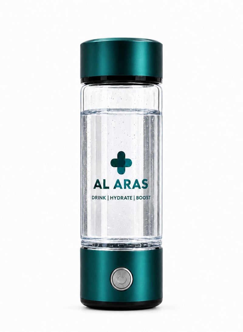 AL ARAS Hydrogen Water Generator Bottle, SPE PEM Technology, 420 ml, USB C Rechargeable, Ideal for Daily Hydration at Home, Gym, Travel, Cars, Bags and Gifts - Image 1