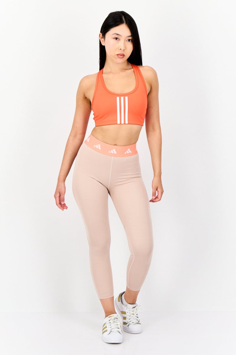 Adidas Women Tight Fit Training Leggings, Beige - Image 3