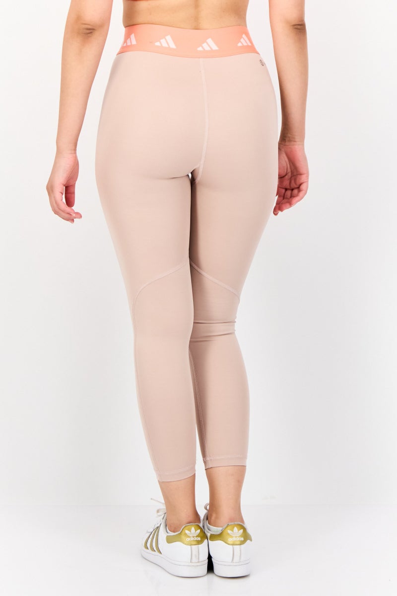 Adidas Women Tight Fit Training Leggings, Beige - Image 4