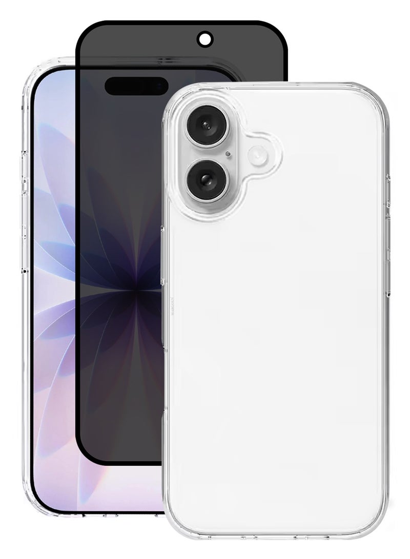 2 Packs TPU Clear Case for iPhone 17 Slim Design, One Case One Privacy Screen Protector, Shockproof Protection, Scratch-Resistant Cover with Enhanced Grip, Wireless Charging Compatible - Image 1