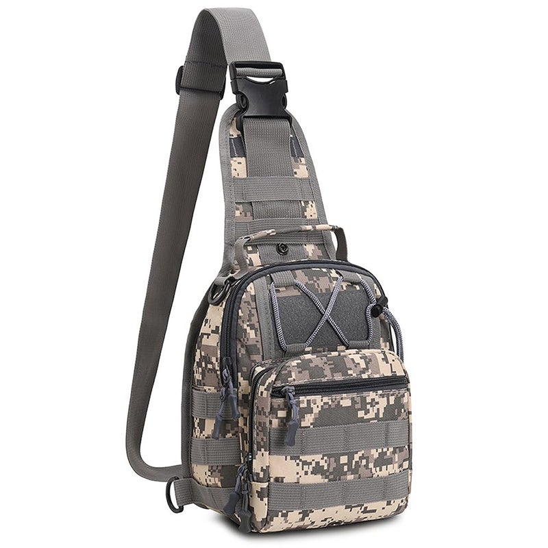 Viriber Tactical Backpack, Waterproof Military Cross-body Molle Sling Shoulder Backpack Chest Bag for Outdoor Every Day Carry Camouflage C - Image 1