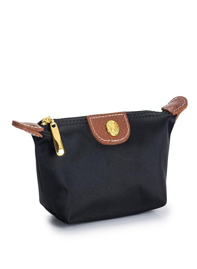 Zitokin Womens Unique Change Purse Vintage Nylon Zip Coin Wallet Mini Bag (Black) - Image 1