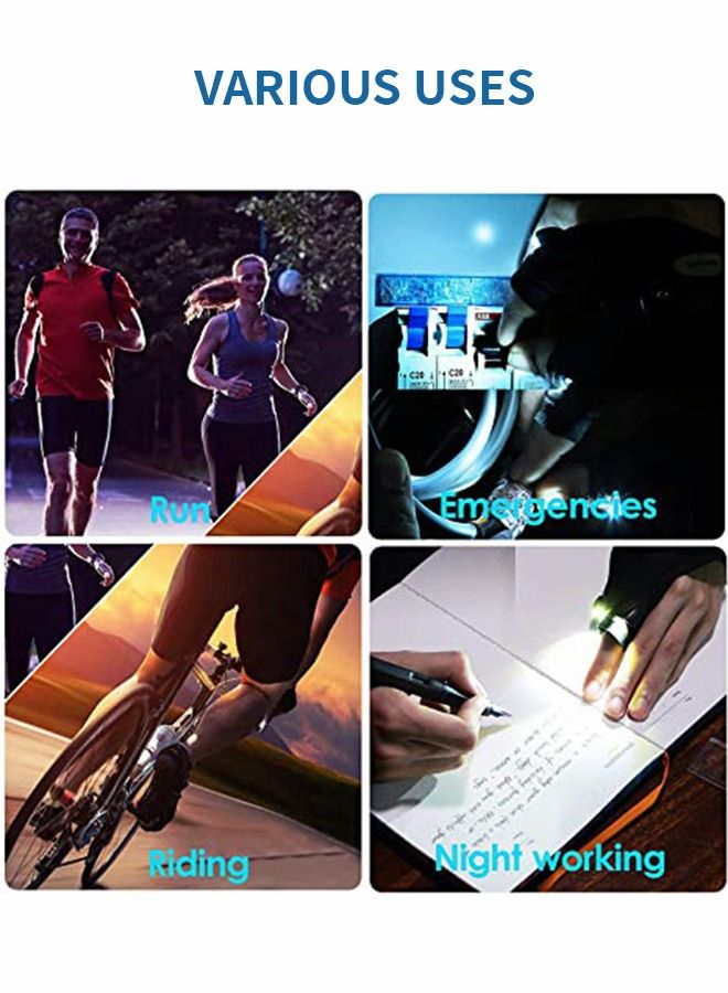 GROIC 1 Pair Led Flashlight Gloves Half Finger Gloves with Lights Night Fishing Gloves Night Running Lights Gloves Dad Men Gift - Image 5