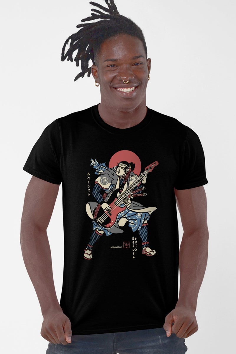Japanese Bassist Black Short Sleeve Men's T-Shirt