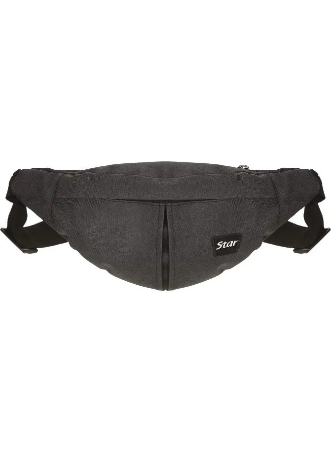 شنطة وسط قماش للرجال ستار، 15×33 سم، 2 سوستة - رمادي داكن - Image 3