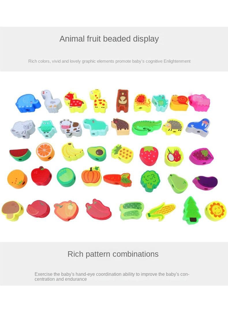 Y&D Children's Wooden Puzzle String Beaded Toy - Image 2