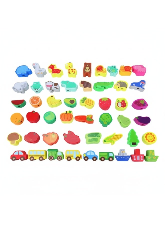 Y&D Children's Wooden Puzzle String Beaded Toy - Image 1