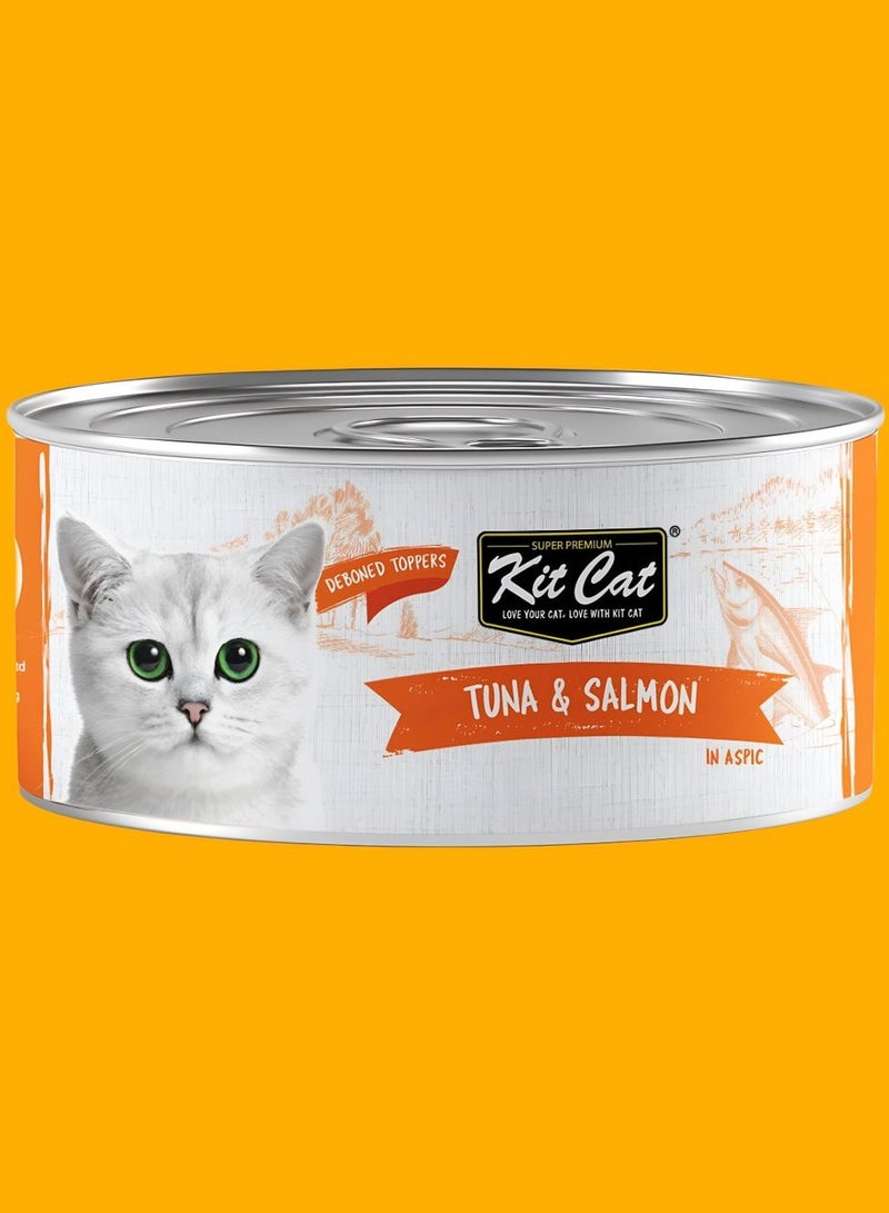 Kit Cat (24 packs) wet food with Tuna & salmon  flavor for small and large cats / 80 grams - Image 2