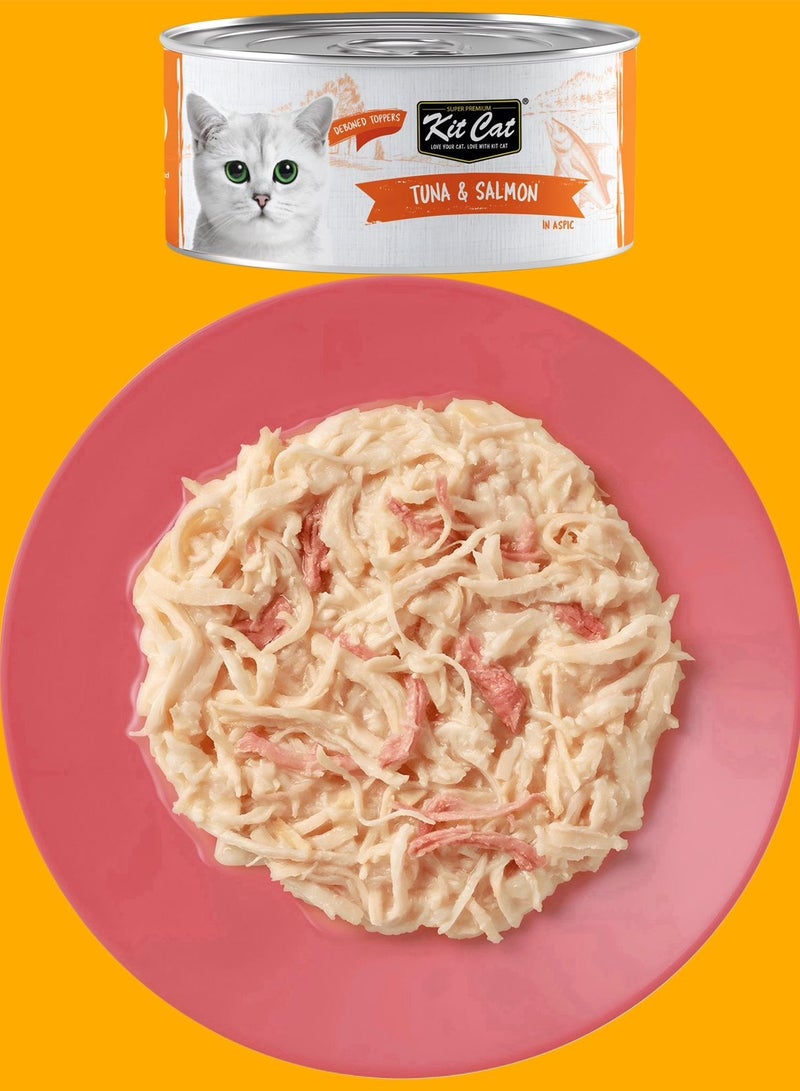 Kit Cat (24 packs) wet food with Tuna & salmon  flavor for small and large cats / 80 grams - Image 3