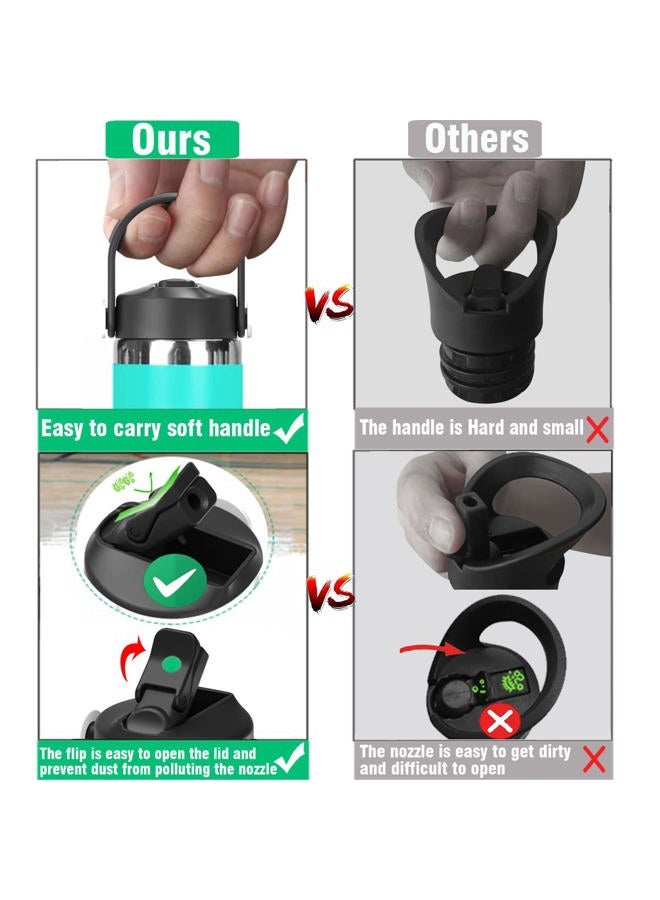 POYAKU Straw Lid Compatible with Hydro Flask Standard Mouth Water Bottle,Dust Cover Lid Fits Standard Mouth,Sports Water Bottle Accessories Replacement Straw Lid (Patented) - Image 2