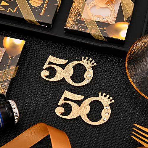 KaGrbves 50 Packs 50 Bottle Openers for 50th Birthday Party Favors Gifts or Souvenirs for Guests 50th Wedding Anniversary Party Favor Gold and Black Theme Party Decorations (50) - Image 5