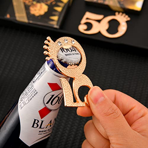 KaGrbves 50 Packs 50 Bottle Openers for 50th Birthday Party Favors Gifts or Souvenirs for Guests 50th Wedding Anniversary Party Favor Gold and Black Theme Party Decorations (50) - Image 4
