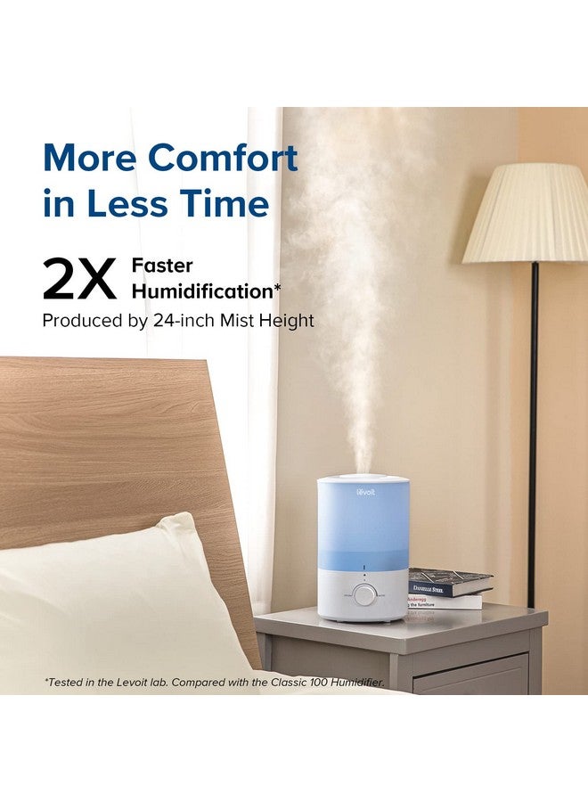 LEVOIT LEVOIT Dual 150 Humidifiers for Bedroom Large Room, 3L Cool Mist Top Fill Essential Oil Diffuser for Baby Nursery and Plants, 360° Nozzle, Quiet Rapid Ultrasonic Humidification for Home, Blue  - Image 1