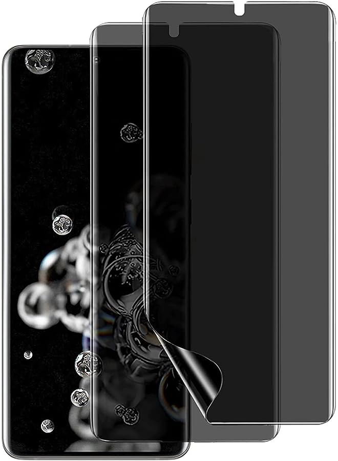 PROMASS 2Pcs Privacy Hydrogel Film for Samsung Galaxy S20 Ultra Soft Flexible Film Anti-Spy Anti-Peeping TPU Screen Protectors for Samsung Galaxy S20 Ultra NOT Tempered Glass - Image 1