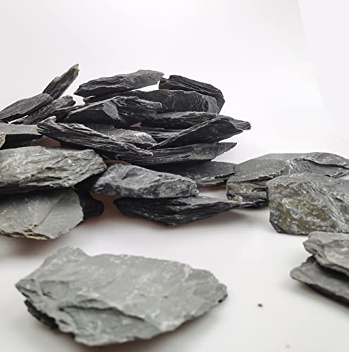 Voulosimi Natural Slate Rocks PH Neutral Stone Perfect Rocks for Aquariums, Landscaping Model,Tank Decoration,Amphibian Enclosures (7.5 LB, 5-7 inch) - Image 2