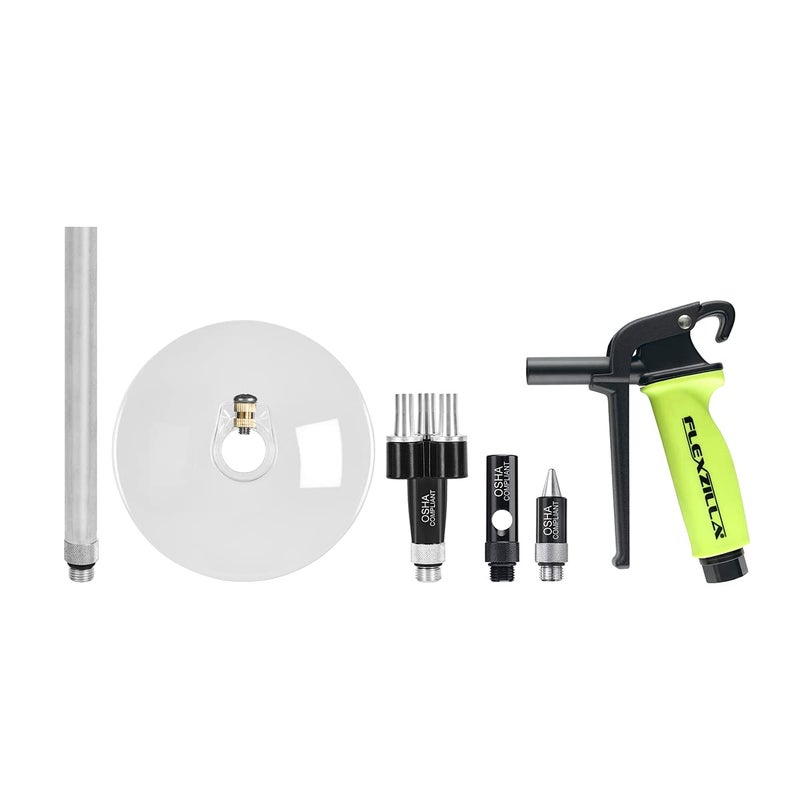 Flexzilla AG1200FZKIT Ergonomic 6 Piece Green X3 Blow Gun Kit | Regulates Air Volume | Ergonomically Superior Gun Body | Easy Storage - Image 1