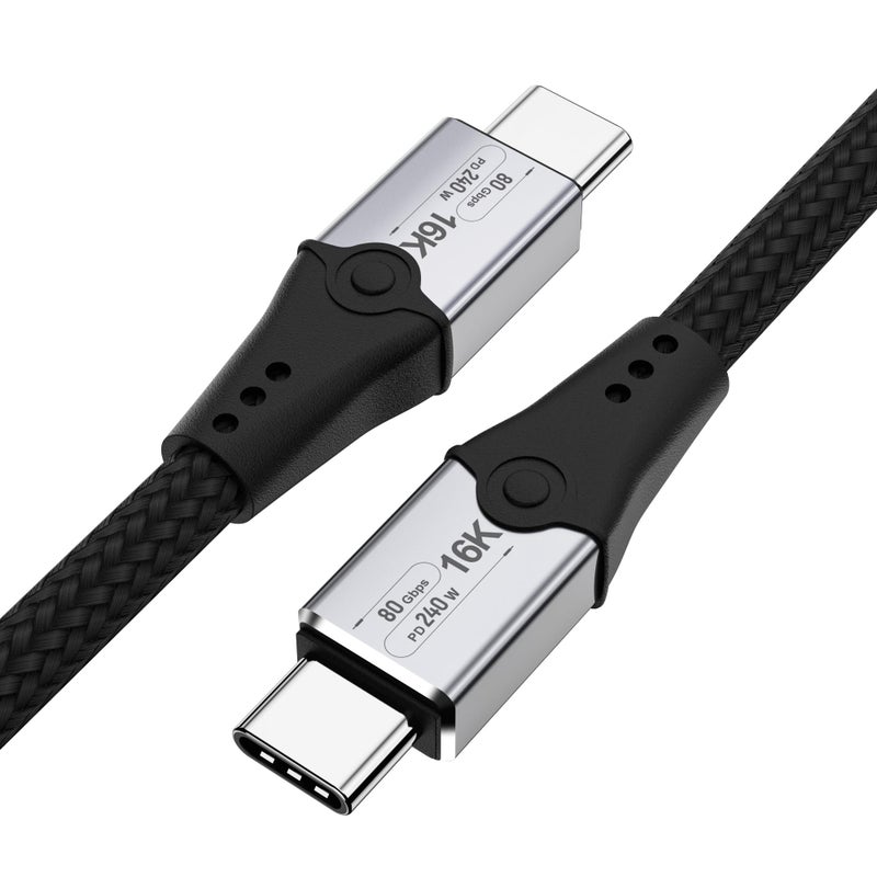 HOTUTUKI 80 Gbps Data TransferUSB 5 Cable 33 ft Supports 16KDual8K HD Display 240W Charging usb c to usb c monitor cable Compatible with Thunderbolt 5 Thunderbolt 4 USB4 Thunderbolt 3 and USBC - Image 2