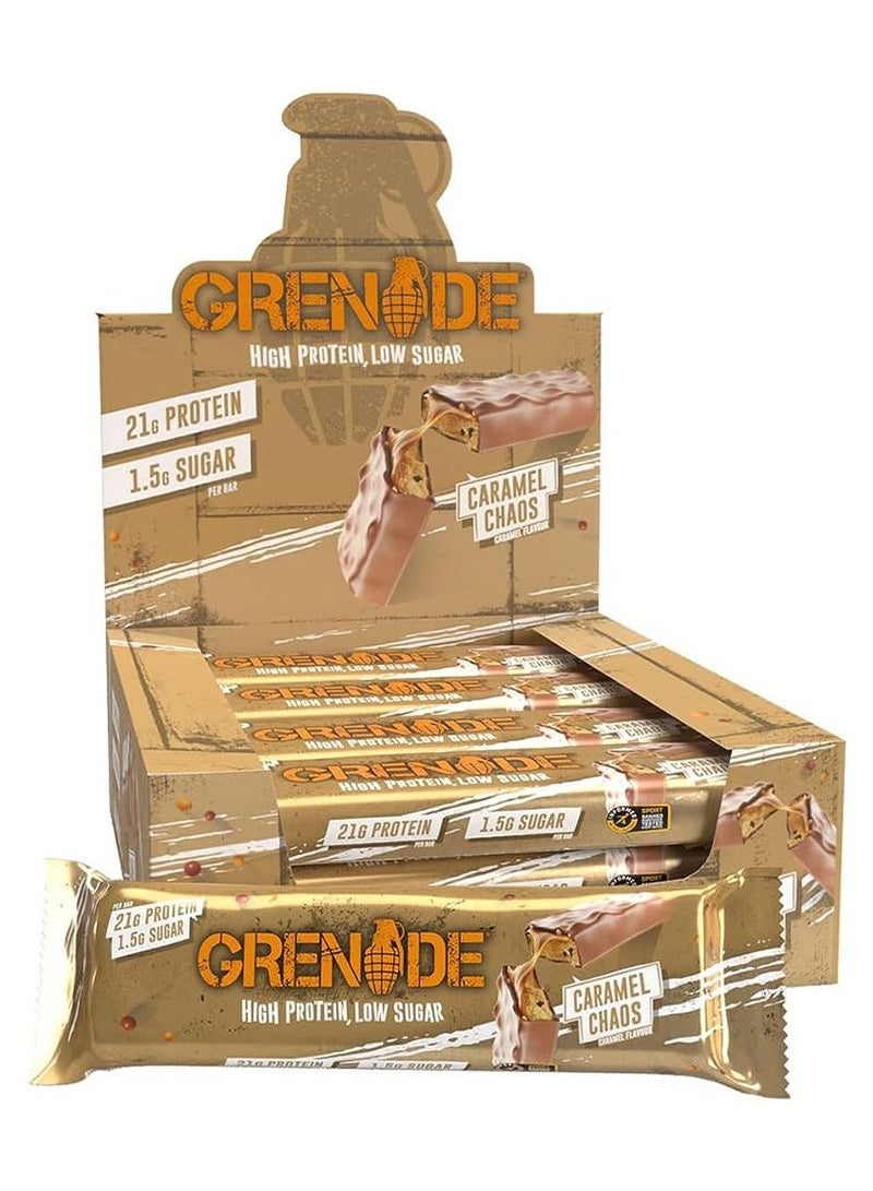 Grenade High Protein Bar Caramel Chaos 12x60g - Image 1