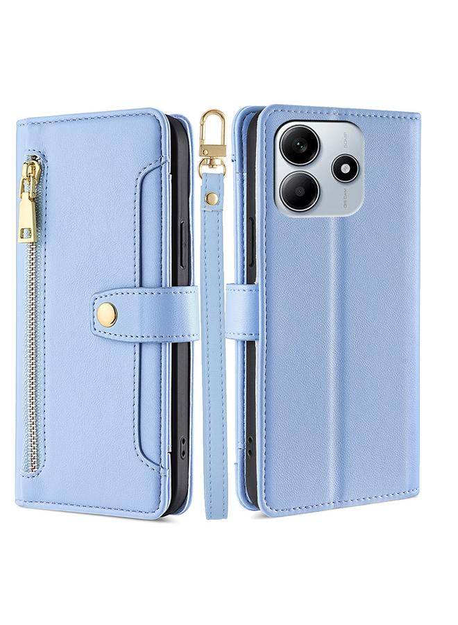 erorex Case For Redmi Note 14 5G Sheep Texture Cross-body Zipper Wallet Leather Phone Case  - Image 1