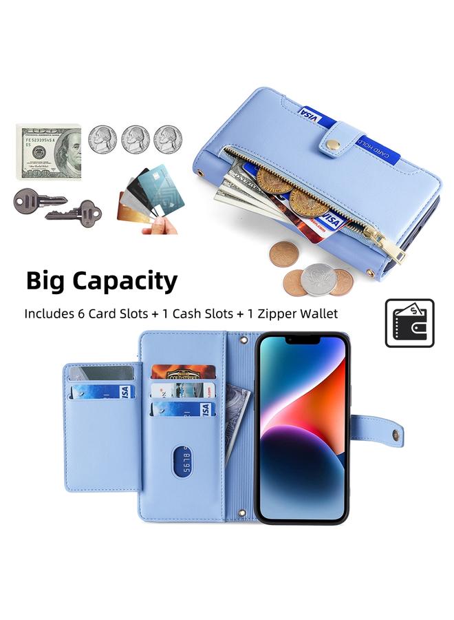 erorex Case For Redmi Note 14 5G Sheep Texture Cross-body Zipper Wallet Leather Phone Case  - Image 3