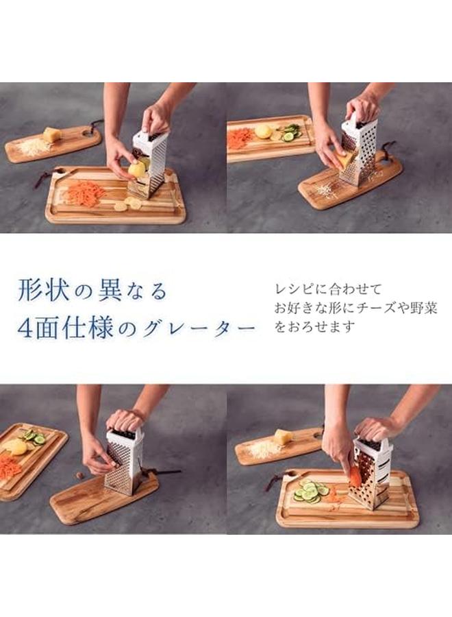 TRAMONTINA Utilita 4 Sided Grater With White Handle  - Image 2