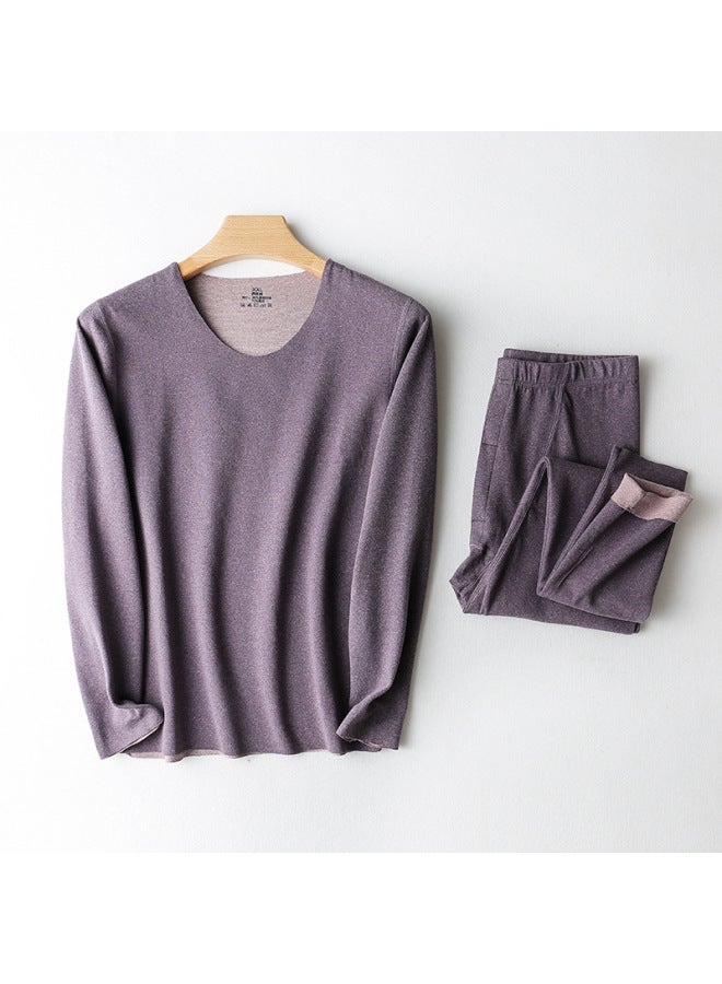 Fat MM Size 200kg High Elastic Ab Face Colorful Silk Velvet Heating Couple Suit Jersey Pants Warm Clothes