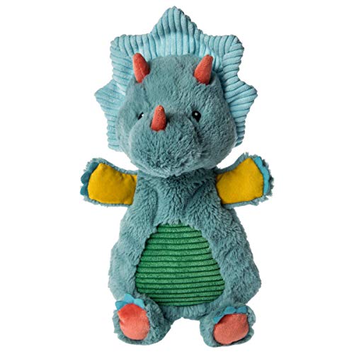 Mary Meyer Pebblesaurus Lovey Soft Toy, Blue Triceratops Dinosaur, 13-Inches - Image 1