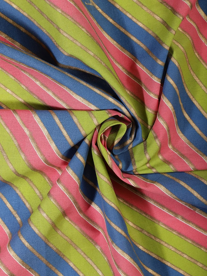 أيه كيه إس Multi-Color Diagonal Striped Lurex Fabric