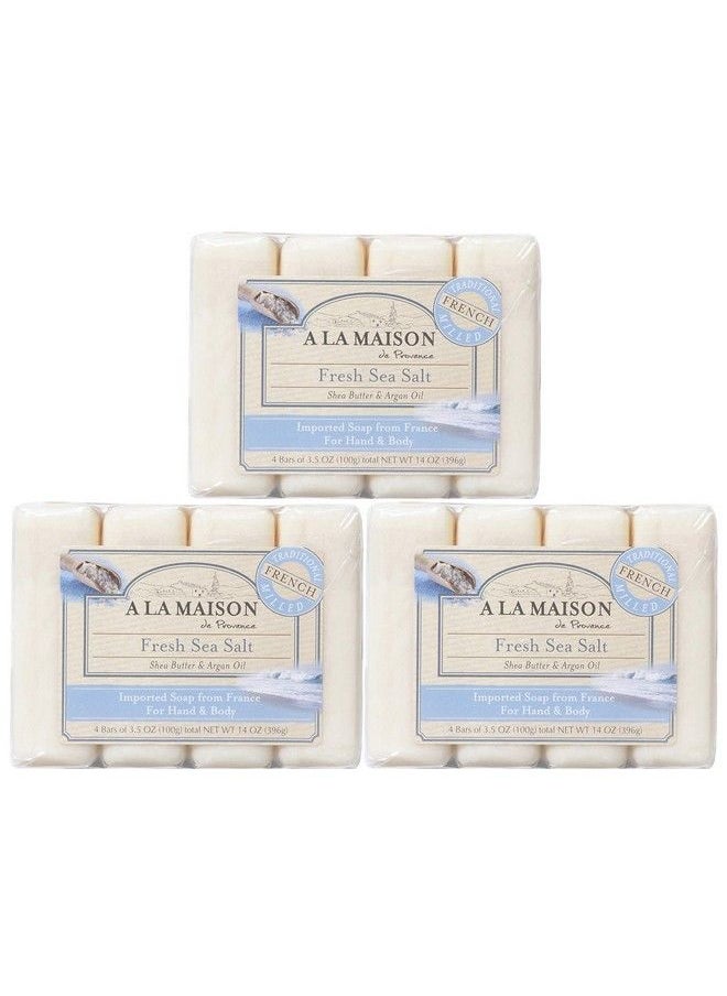 A La Maison Fresh Sea Salt Bar Soap Triple French Milled Natural Moisturizing Hand Soap Bar (12 Bars Of Soap 3.5 Oz)  - Image 1