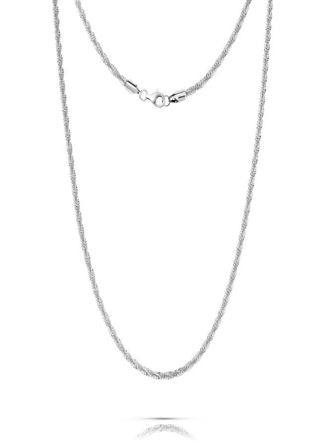 SIUMAL Silver Chain Necklace for Women, 2mm/3mm Box Chain Necklace for Women, 18/20 inch, Trendy of Gifts for Mom Friends, 20 inches, Stainless Steel, No Gemstone - Image 1