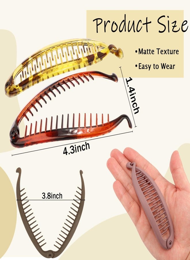 هابدو مجموعة مشابك شعر هابدو على شكل موزة، 8 قطع، مشابك شعر على شكل موزة لتثبيت ذيل الحصان للنساء ذوات الشعر المتوسط والخفيف، إكسسوارات شعر كلاسيكية ملونة - Image 2