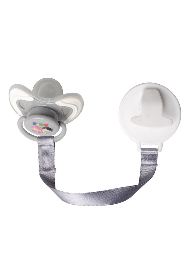 Kiko Pacifier With Silicone Baglet (3 M+)Gray
