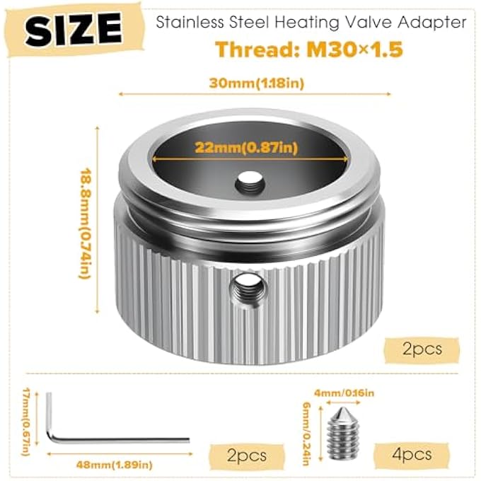 RADIATOR THERMOSTAT ADAPTOR NICKEL-PLATED BRASS - Image 3