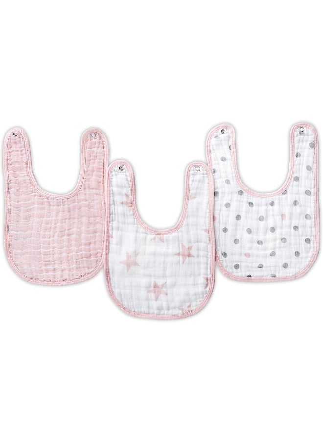 aden + anais aden + anais Bib, Doll, 6 To 36 Months, White/Pink, Piece of 3  - Image 1