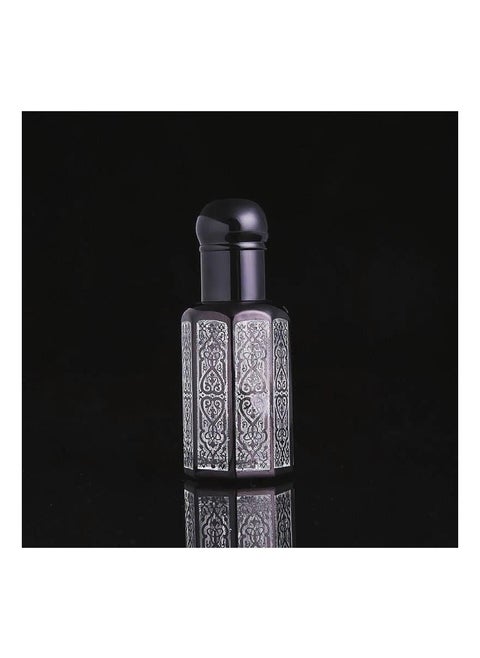 12pcs  12 ML BLACK  Fancy Clear Empty Glass Attar Bottle With Glass For Essence Oil Aromatherapy