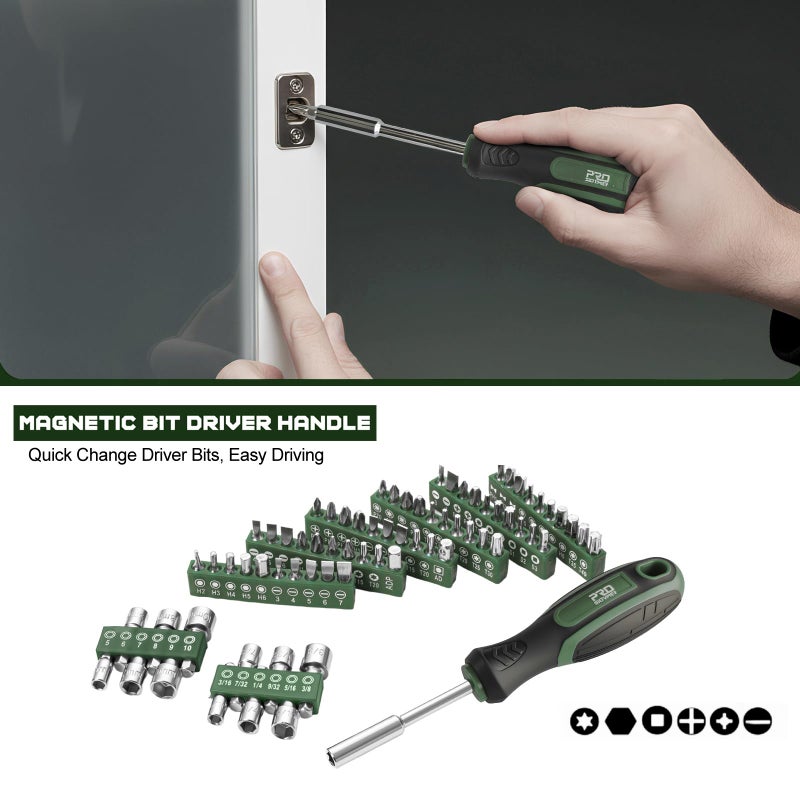 Prostormer Mechanics Tool Set with Drawer Box, 279-Piece SAE and Metric Mechanic Tool Kit with Wrenches & Sockets, General Tool Kit for Car, Motorcycle, Home Repair (Green) - Image 4