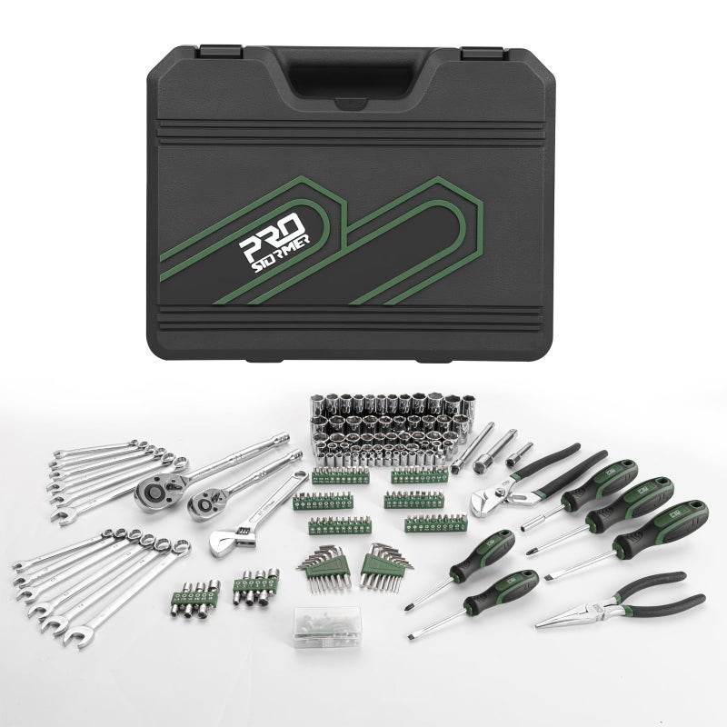 Prostormer Mechanics Tool Set with Drawer Box, 279-Piece SAE and Metric Mechanic Tool Kit with Wrenches & Sockets, General Tool Kit for Car, Motorcycle, Home Repair (Green) - Image 2