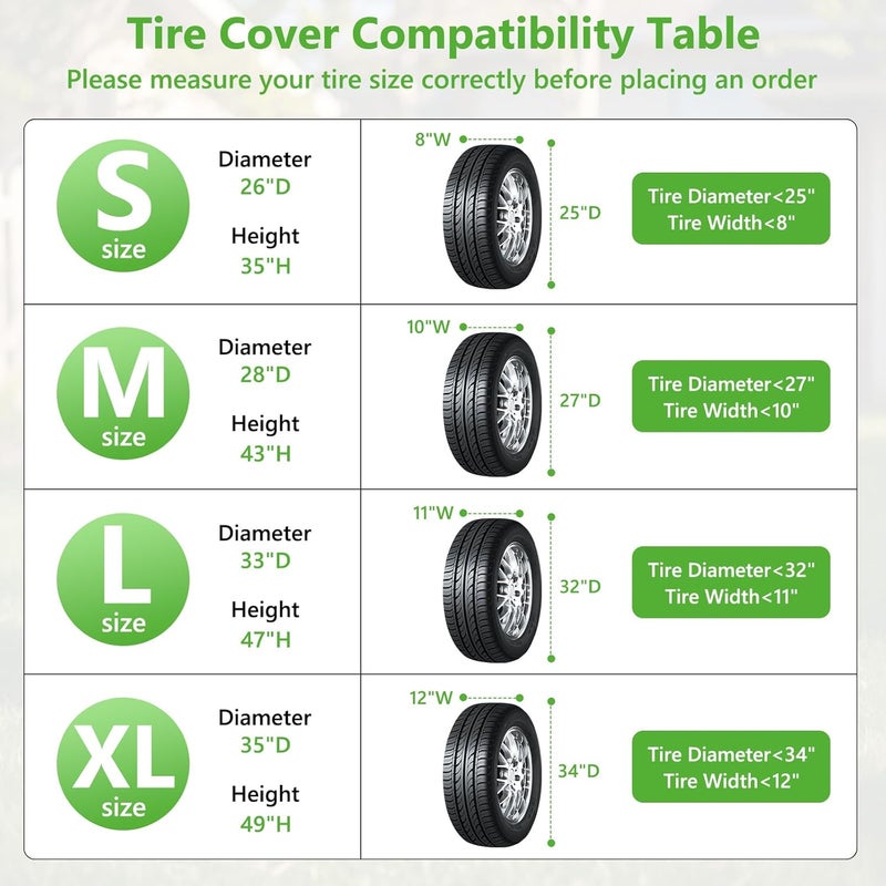 AKEfit Waterproof Tire Cover - Durable Oxford Polyester Storage Bag for Jeep, Trailer, RV, SUV, Truck - Image 3