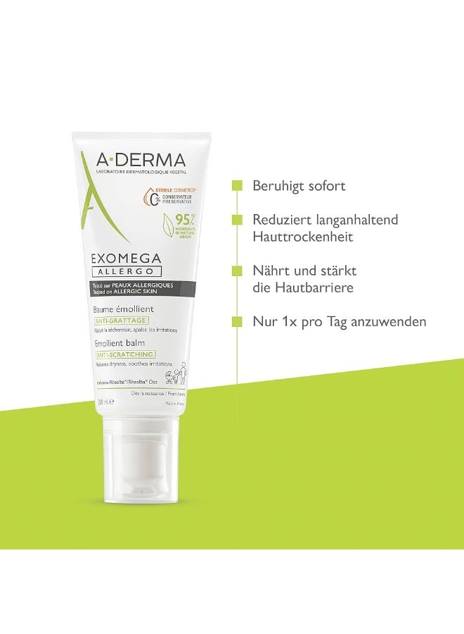A-Derma Exomega Allergo Emollient Balm 200ml - Image 2
