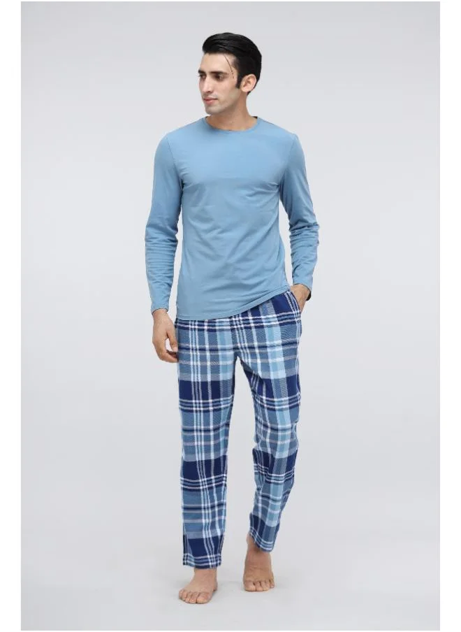 نسيسير Men's Plaid Flannel Pajama Set